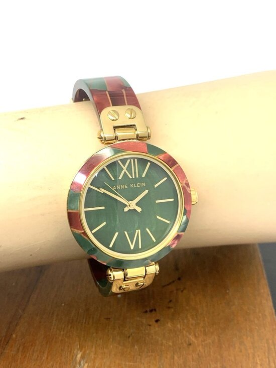 Anne Klein Women\'s Watch 10/9652 Quartz Green Burgundy Gold Stainless Steel 34mm main image 6